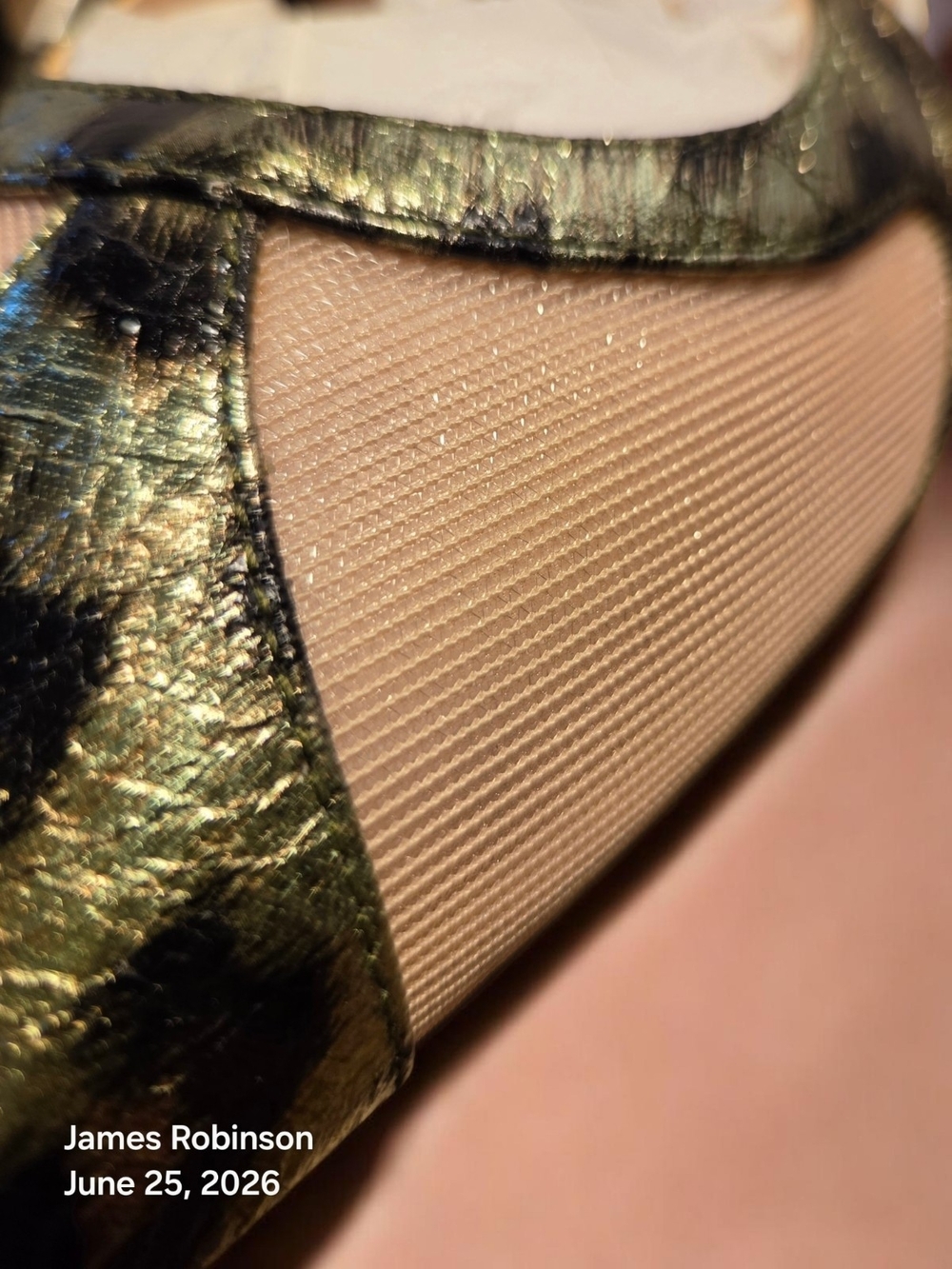 Pointed-toe Slingback Flats Featuring a Mix of Mesh and Metallic Leopard Print ♡ - Picture 5 of 10
